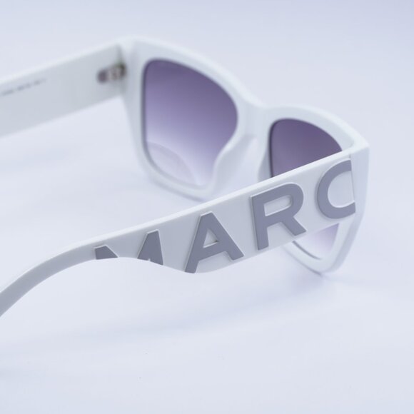 Marc Jacobs MARC 695/S 0HYMI C Sunglasses White Grey Square Frame, Grey Lenses - Picture 5 of 10